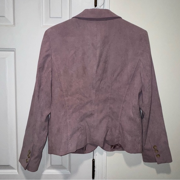Petite Sophisticate corduroy lilac purple vintage single button blazer 12P - Picture 9 of 13